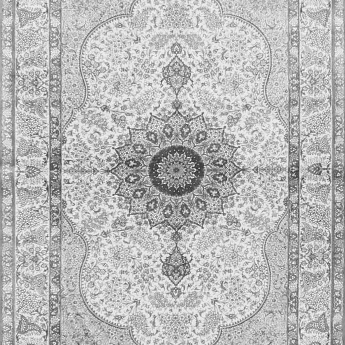 Serging Thickness of Machine Washable Medallion Gray Traditional Rug, wshtr4691gry