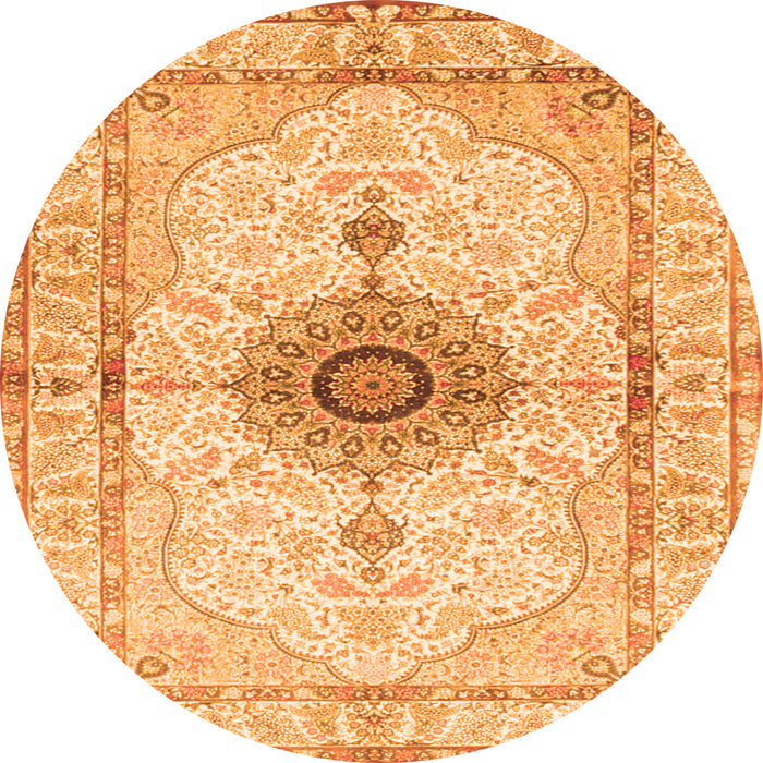 Square Medallion Orange Traditional Rug, tr4691org