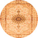 Square Medallion Orange Traditional Rug, tr4691org