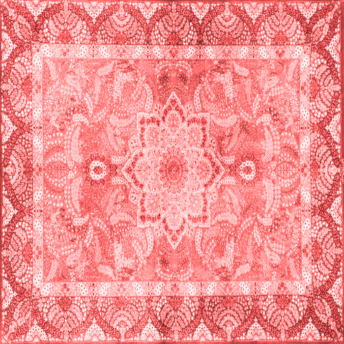 Machine Washable Medallion Red Traditional Rug, wshtr4692red