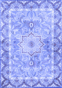 Medallion Blue Traditional Rug, tr4692blu