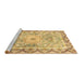 Sideview of Machine Washable Medallion Brown Traditional Rug, wshtr4692brn