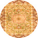 Square Medallion Orange Traditional Rug, tr4692org