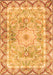 Serging Thickness of Machine Washable Medallion Orange Traditional Area Rugs, wshtr4692org