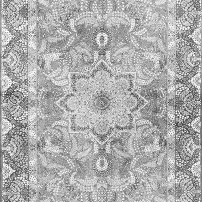 Serging Thickness of Machine Washable Medallion Gray Traditional Rug, wshtr4692gry
