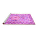 Sideview of Machine Washable Medallion Pink Traditional Rug, wshtr4692pnk