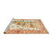 Sideview of Machine Washable Traditional Brown Gold Rug, wshtr4693