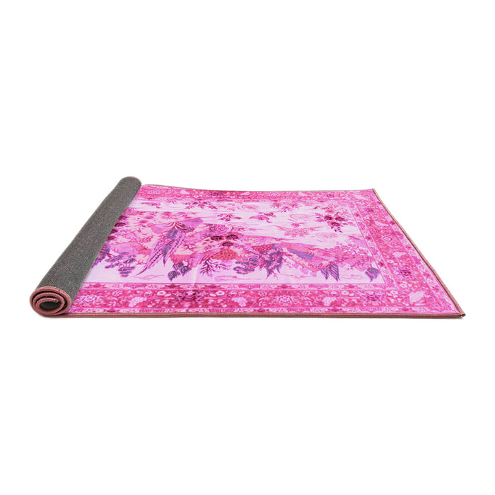 Sideview of Animal Pink Traditional Rug, tr4693pnk