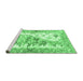 Sideview of Machine Washable Animal Emerald Green Traditional Area Rugs, wshtr4693emgrn