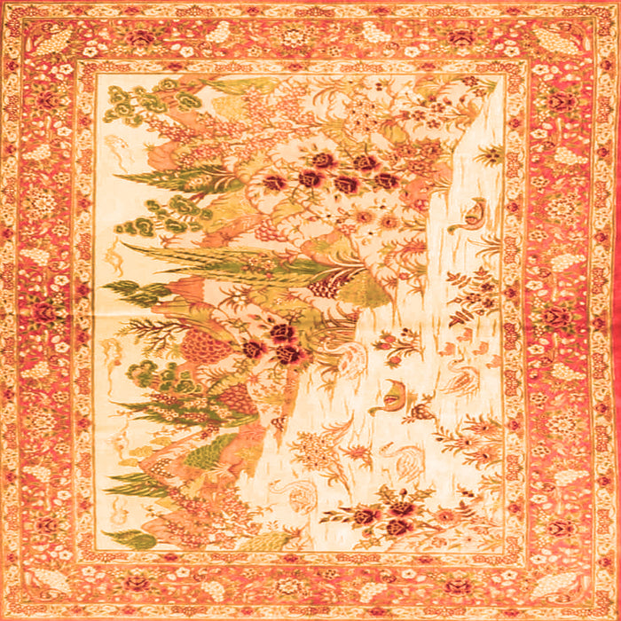 Serging Thickness of Animal Orange Traditional Rug, tr4693org