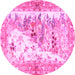 Round Animal Pink Traditional Rug, tr4693pnk