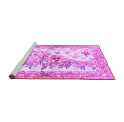 Sideview of Machine Washable Animal Purple Traditional Area Rugs, wshtr4693pur