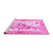 Sideview of Machine Washable Animal Pink Traditional Rug, wshtr4693pnk