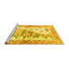 Sideview of Machine Washable Animal Yellow Traditional Rug, wshtr4693yw