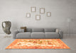 Machine Washable Animal Orange Traditional Area Rugs in a Living Room, wshtr4693org