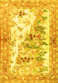 Animal Yellow Traditional Rug, tr4693yw