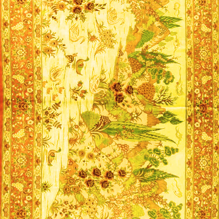 Animal Yellow Traditional Rug, tr4693yw