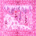 Square Machine Washable Animal Pink Traditional Rug, wshtr4693pnk