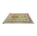 Sideview of Machine Washable Traditional Dark Almond Brown Rug, wshtr4694