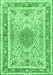 Medallion Emerald Green Traditional Rug, tr4694emgrn