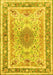 Machine Washable Medallion Yellow Traditional Rug, wshtr4694yw