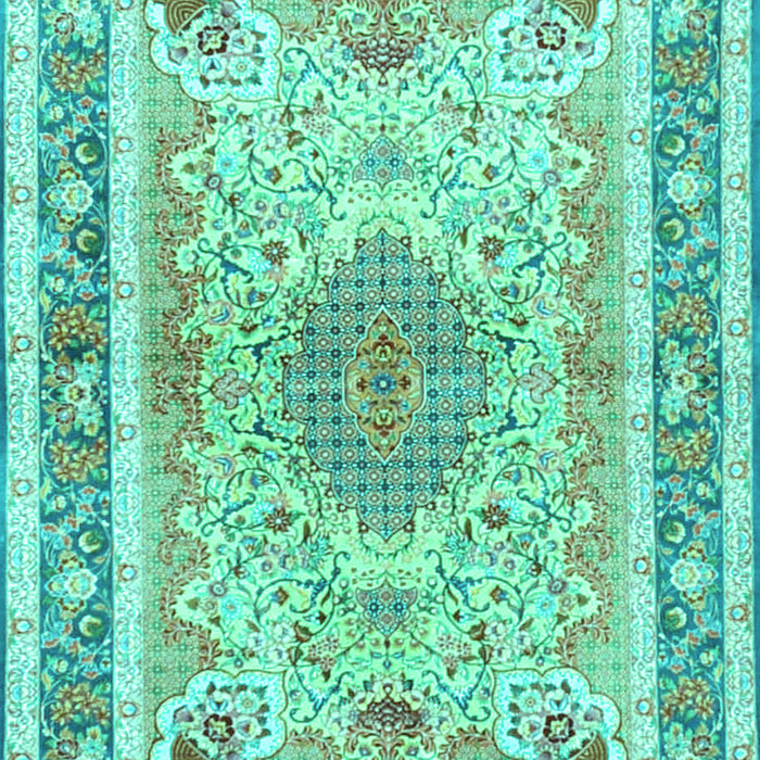 Medallion Turquoise Traditional Rug, tr4694turq