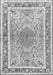 Serging Thickness of Machine Washable Medallion Gray Traditional Rug, wshtr4694gry