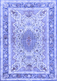 Medallion Blue Traditional Rug, tr4694blu