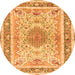 Square Medallion Orange Traditional Rug, tr4694org