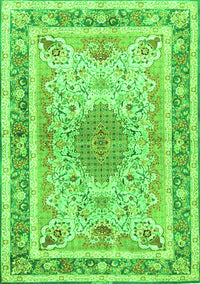 Medallion Green Traditional Rug, tr4694grn