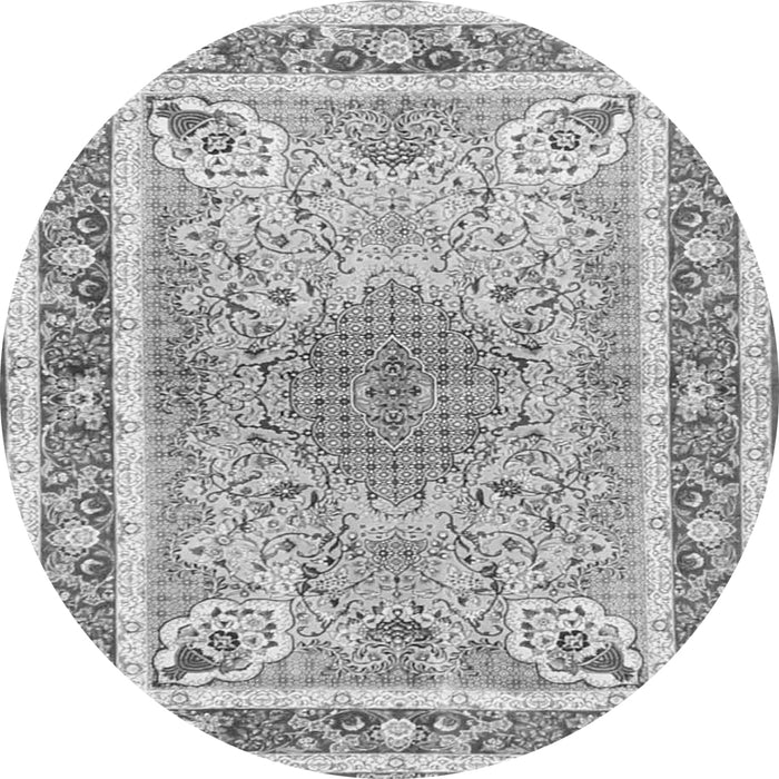 Machine Washable Medallion Gray Traditional Rug, wshtr4694gry