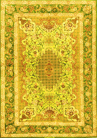 Medallion Yellow Traditional Rug, tr4694yw