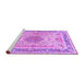 Sideview of Machine Washable Medallion Purple Traditional Area Rugs, wshtr4694pur