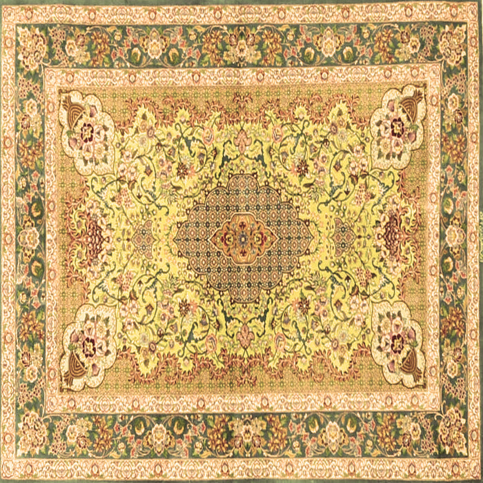 Square Medallion Brown Traditional Rug, tr4694brn