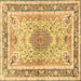 Square Medallion Brown Traditional Rug, tr4694brn