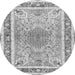 Square Medallion Gray Traditional Rug, tr4694gry