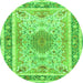 Machine Washable Medallion Green Traditional Area Rugs, wshtr4694grn