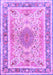 Machine Washable Medallion Purple Traditional Area Rugs, wshtr4694pur