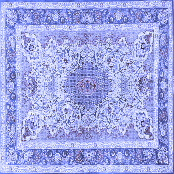 Square Medallion Blue Traditional Rug, tr4694blu