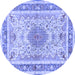 Round Medallion Blue Traditional Rug, tr4694blu