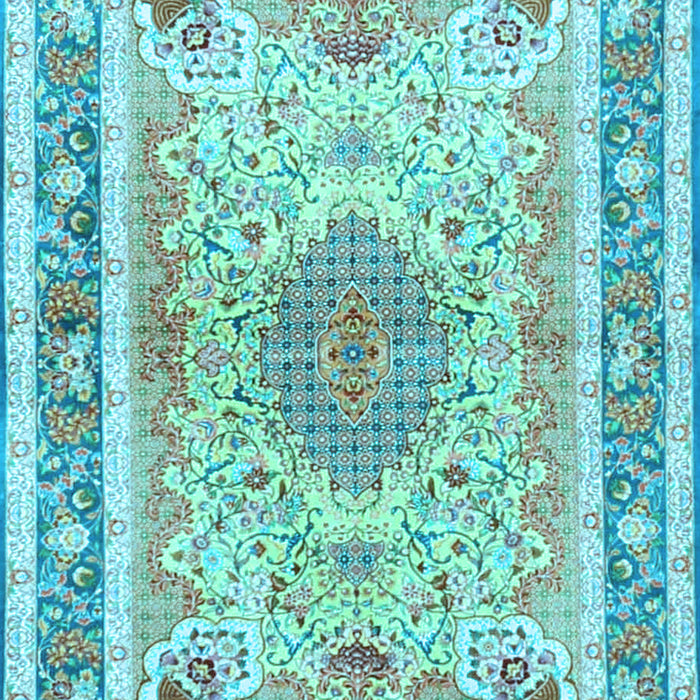 Medallion Light Blue Traditional Rug, tr4694lblu