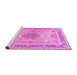 Sideview of Machine Washable Medallion Pink Traditional Rug, wshtr4694pnk