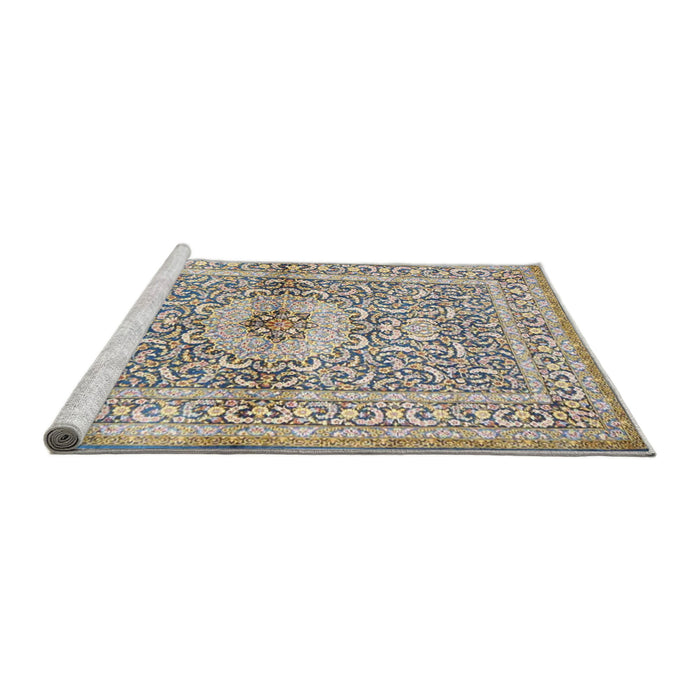 Sideview of Machine Washable Traditional Silver Gray Rug, wshtr4695