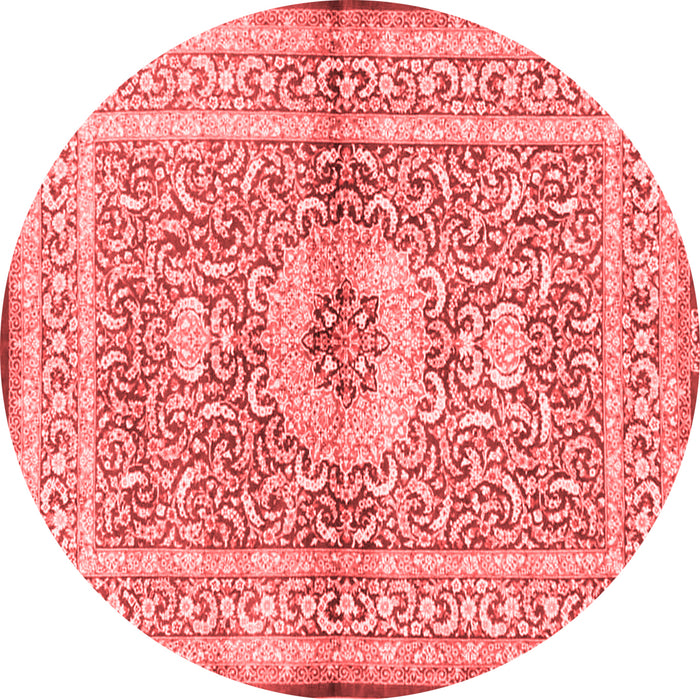 Machine Washable Medallion Red Traditional Rug, wshtr4695red