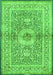 Serging Thickness of Machine Washable Medallion Green Traditional Area Rugs, wshtr4695grn