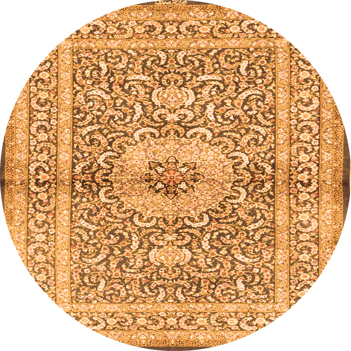 Square Medallion Orange Traditional Rug, tr4695org