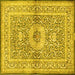 Square Medallion Yellow Traditional Rug, tr4695yw