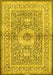 Machine Washable Medallion Yellow Traditional Rug, wshtr4695yw