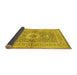 Sideview of Medallion Yellow Traditional Rug, tr4695yw