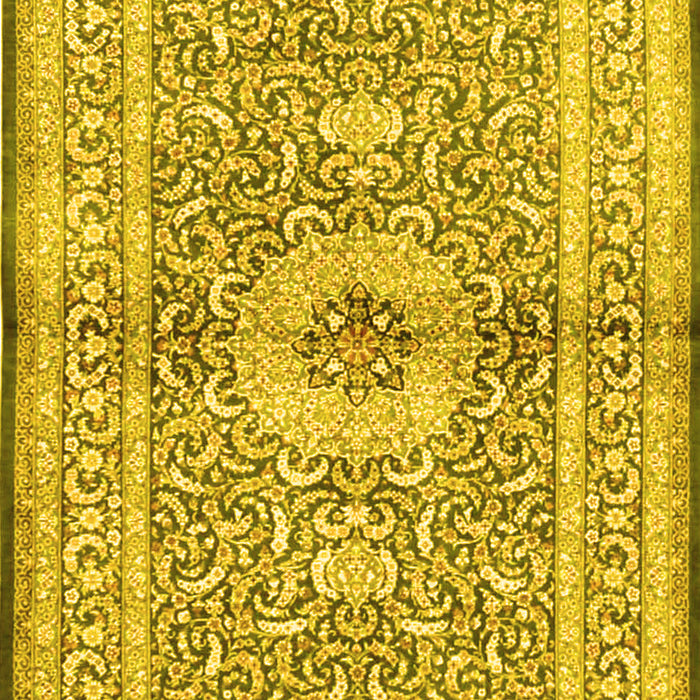 Medallion Yellow Traditional Rug, tr4695yw